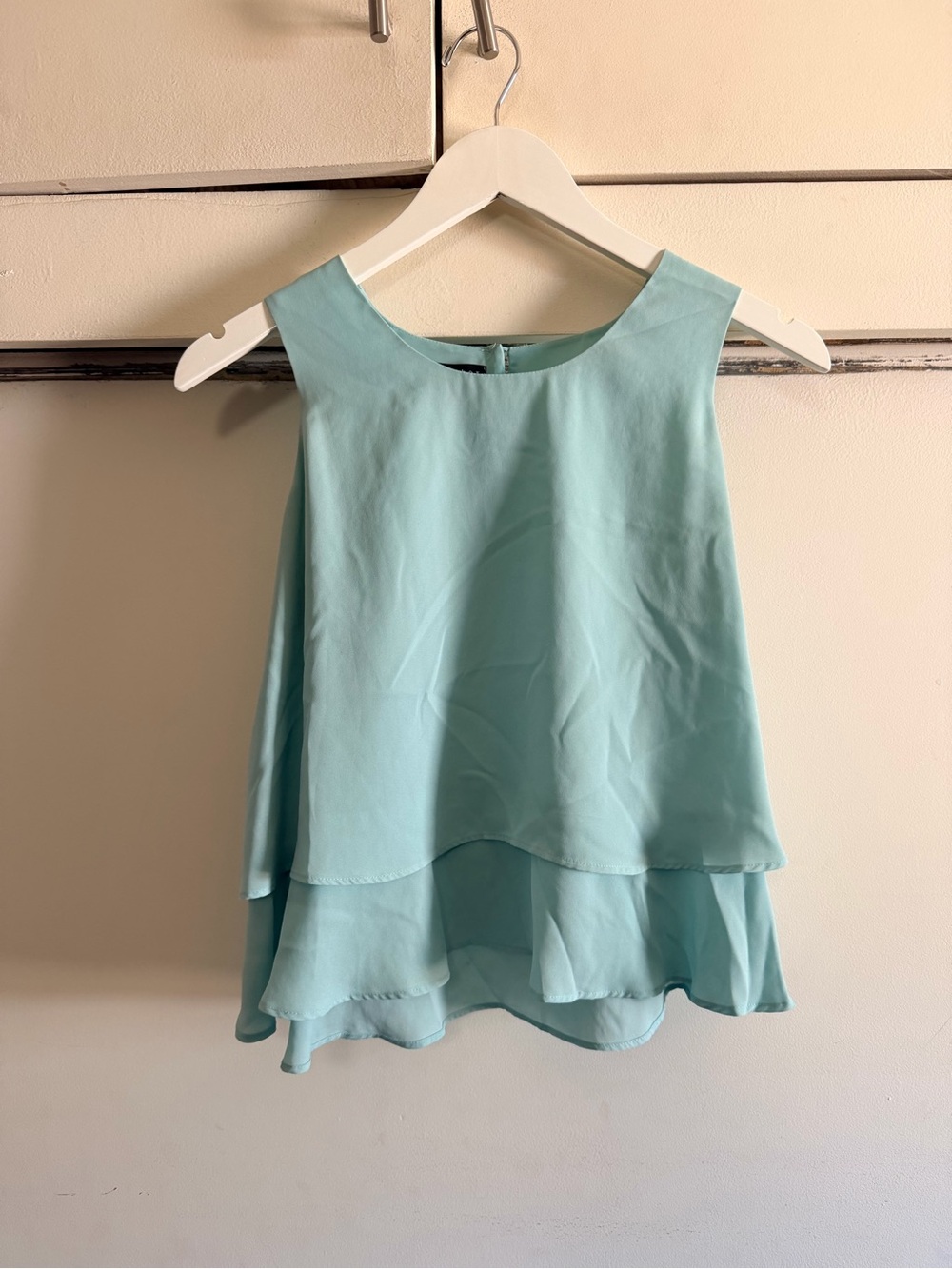 Metaphor Sleeveless Layered Top in Light Aqua Size XS